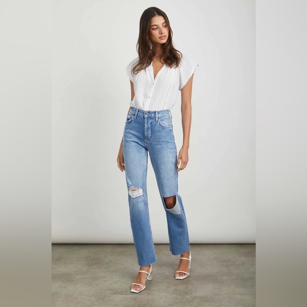 Rails The Topanga High Rise Straight‎ Destroyed Jeans Size 27